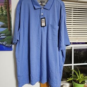 Van Heusen Flex Big And Tall Blue Striped Polo